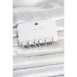Pirinç Gümüş Renk Halka Kadın Küpe Seti - Ebj260509w42120