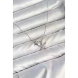 Pirinç Gümüş Renk Minimal Yıldız Model Kadın Kolye - Lisinya