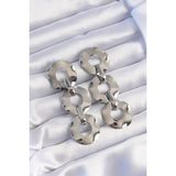 Pirinç Gümüş Renk Oval Ayna Model Sallantılı Küpe - Lisinya - 001-Renkli