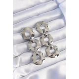 Pirinç Gümüş Renk Oval Ayna Model Sallantılı Küpe Vice1395 3038