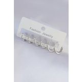 Pirinç Gümüş Renk Oval Küpe Seti - TJ-BKP9003