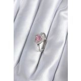 Pirinc Gumus Renk Pembe Zirkon Tasli Charm Model Kadin Yuzuk - Tj-Byk2864