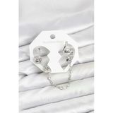 Pirinç Gümüş Renk Yılan Model Zincir Bağlantılı Ear Cuff Küpe Seti -1492