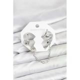 Pirinç Gümüş Renk Yılan Model Zincir Bağlantılı Ear Cuff Küpe Seti - Tj-Bkp11533