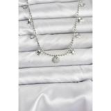 Pirinç Gümüş Renk Zirkon Taşlı Deniz Kabuğu Model Kadın Kolye - EBJ251115W38386 BKO10656