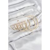 Pirinç Halka Model Gold Renk Kadın Set Küpe -1492