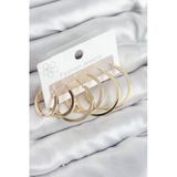 Pirinç Halka Model Gold Renk Kadın Set Küpe - TJ-BKP11039
