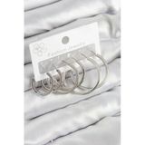 Pirinç Halka Model Gümüş Renk Kadın Set Küpe - TJ-BKP11038