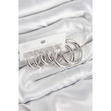 Pirinç Halka Model Gümüş Renk Kadın Set Küpe - TJ-BKP11056