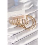 Pirinç Halka Şekilli Kadın Küpe Seti (Gold Renk)