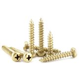 Pirinç Phillips Yuvarlak Başlı Kendinden Vuran Ağaç Vidası(M4x16) | Pirinç M3-M5 6-40mm Ağaç İşleme: 10 Parça Phillips Sürücü Yuvarlak Tava Kafası Kendiliğinden Vuran
