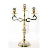 Pirinç Sedefli 3'Lü Şamdan 18912 P75042s8346
