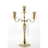 Pirinç Sedefli 3'Lü Şamdan 26096 P75043s9715