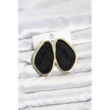 Pirinç Siyah Mineli Damla Model Vintage Plaka Kadın Küpe - EBJ260123W39102 BKP11596