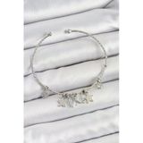 Pirinç Zirkon Taşlı Kelebek Ve Yıldız Model Gümüş Renk Charm Bileklik Vice1395 0440