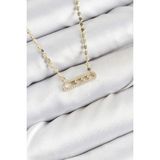Pirinç Zirkon Taşlı Messika Model Ezme Zincir Gold Renk Kadın Kolye - Lisinya - 001-Renkli