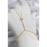 Pirinç Zirkon Taşlı Pembe Kalp Şahmeran (Gold Renk)