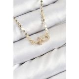 Pirinç Zirkon Taşlı Tifany Model Ezme Zincir Gold Renk Kadın Kolye