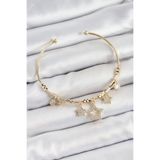 Pirinç Zirkon Taşlı Yıldız Model Gold Renk Charm Bileklik - EBJ250705W36298 BB7352