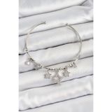 Pirinç Zirkon Taşlı Yıldız Model Gümüş Renk Charm Bileklik - EBJ250705W36293 BB7347