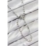 Pirinç Zirkon Taşlı Yonca Model Gümüş Renk Kadın Y Kolye Vice1395 1074