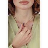 Pırlant Rose Opal Ametist Taşlı Altın Kolye