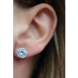 Pırlanta Işıltısında Swarovski Taşlı Gümüş Tek Taş Küpe