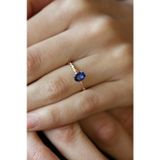 Pırlanta Oval Safir Yüzük