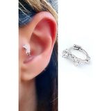 Pırlanta Parlaklığında Zirkon Taşlı 925ayar Gümüş Fiyonk Tragus Kıkırdak Helix Halka Piercing