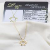 Pırlanta Taş Kaplumbağa 0.02 Ct Gold Micron Kaplama Gümüş Kolye