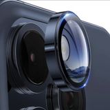 Pirok Store iPhone 15 Pro / 15 Pro Max Uyumlu Halka Set Kamera Lens Koruyucu - Koyu Mavi