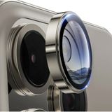 Pirok Store iPhone 15 Pro / 15 Pro Max Uyumlu Halka Set Kamera Lens Koruyucu - Titanyum Gri