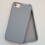 Pirok Store İphone SE ve İphone 7/8 ile Uyumlu LOGOSUZ İçi Kadife Lansman Esnek Silikon Kılıf - Antrasit - Gri