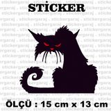 Pis Lekeli Kedi 2 Adet Sticker - Araba Motosiklet Kask Buzdolabi Cam Otomobil Atv Laptop Tablet Duvar Stickeri