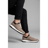 Pisagor 5736 Erkek Hakiki Deri Sneakers Spor Ayakkabı - Kum