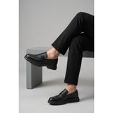 Pisagor PS-3107 Erkek Hakiki Deri Loafer Ayakkabı - Siyah