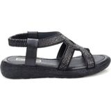 Pisagor PS-32360 Kadın Günlük Taşlı Sandalet - Siyah