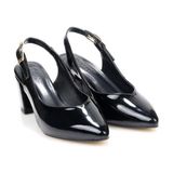Pisagor PS-32480 6 cm Topuklu Kadın Stiletto Ayakkabı - Siyah - Rugan