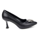 Pisagor PS-32570 7 cm Topuklu Kadın Stiletto Ayakkabı - Siyah
