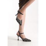 Pisagor PS-32640 8,5 cm Topuklu Kadın Stiletto Ayakkabı - Siyah