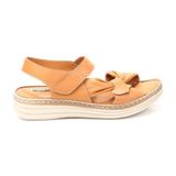 Pisagor PS-32720 Kadın Ortopedik Deri Sandalet - Taba