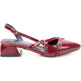 Pisagor PS-33310 Kadın Klasik 3 cm Topuklu Ayakkabı - Bordo