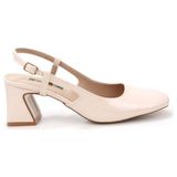 Pisagor PS-33330 Kadın Klasik 6 cm Topuklu Ayakkabı - Krem