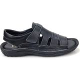Pisagor PS-33720 Erkek Ortopedik Deri Sandalet - Siyah