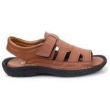 Pisagor PS-33720 Erkek Ortopedik Deri Sandalet - Taba