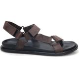 Pisagor PS-33770 Erkek Ortopedik Deri Sandalet - Kahverengi