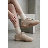 Pisagor PS-55161 Kadın Hakiki Deri Sneakers Spor Ayakkabı - Bej