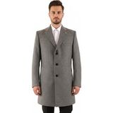 Piserro Erkek Slim Fit Kaban - 48 - Açık Gri