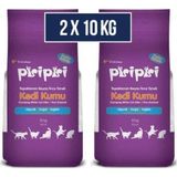 Pisi Pisi İnce Taneli Pudra Kokulu Topaklaşan Kedi Kumu 10 Kg 2 Adet
