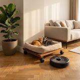 Pisiletto - Kedi Yatağı Bazası - Masif Teak - Yerden Yüksek Hijyenik Palet - 50x50 cm tekerlekli